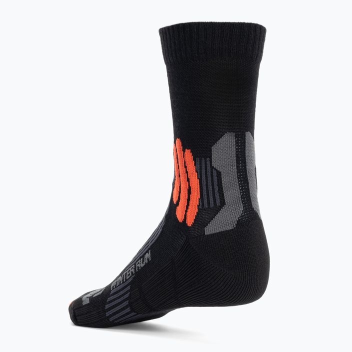 X-Socks Winter Run 4.0 calzini da corsa nero/grigio scuro melange/x-arancio 2