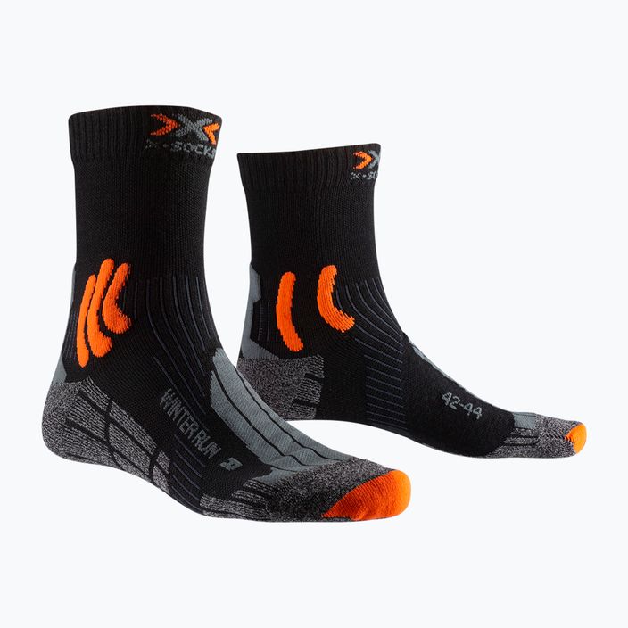 X-Socks Winter Run 4.0 calzini da corsa nero/grigio scuro melange/x-arancio 5