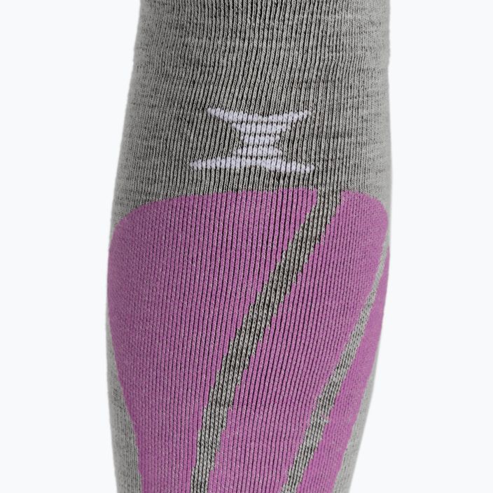Calze da sci da donna X-Socks Apani Wintersports grigio/viola 4
