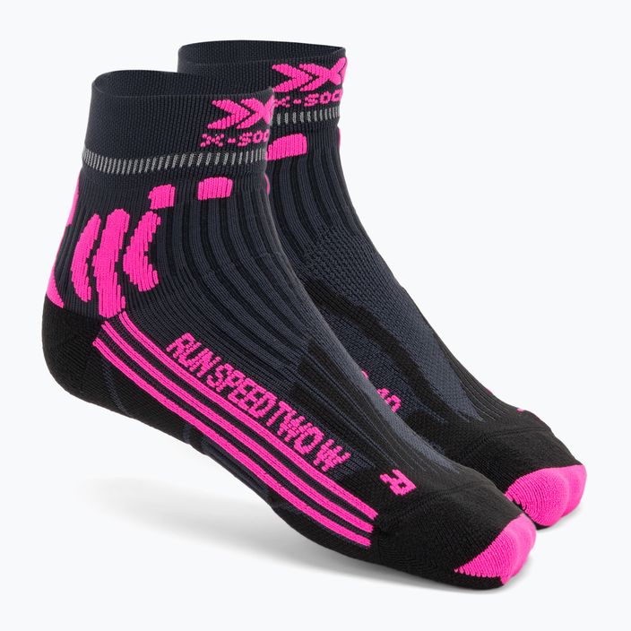 Calze da corsa da donna X-Socks Run Speed Two 4.0 dolomite grey/neon flamingo