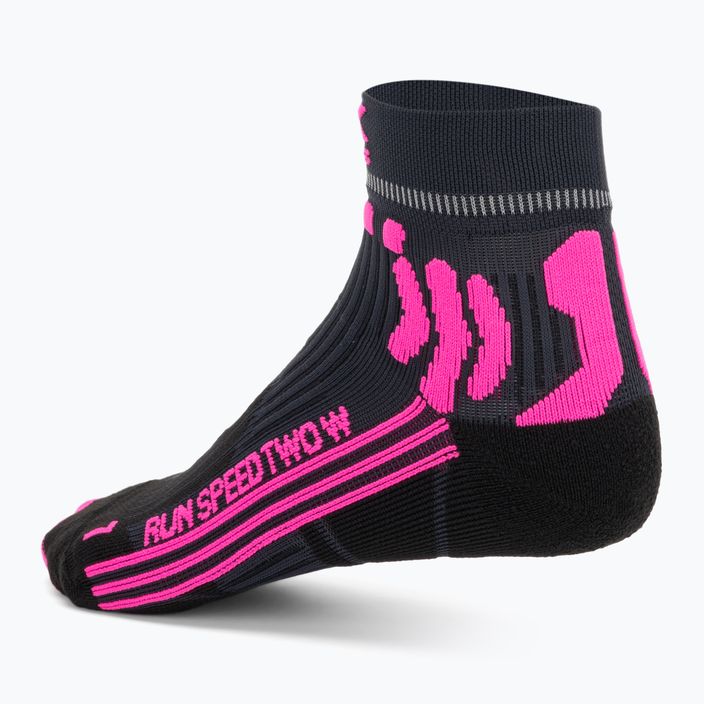 Calze da corsa da donna X-Socks Run Speed Two 4.0 dolomite grey/neon flamingo 2