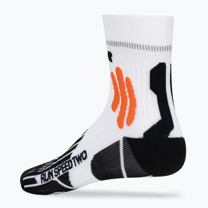 Calzini da corsa X-Socks Run Speed Two 4.0 da uomo, bianco artico/arancione 2