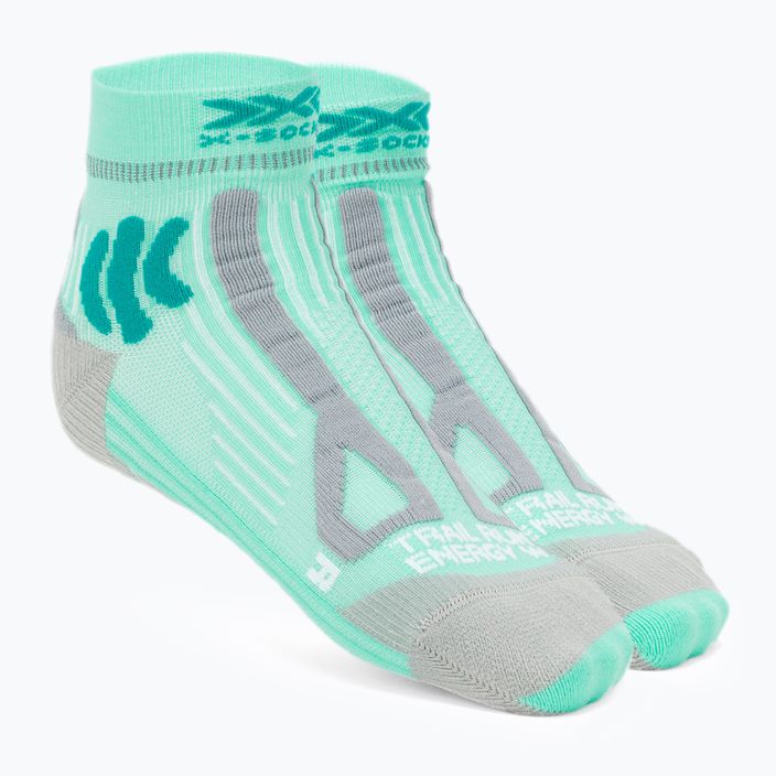 Calzini da corsa X-Socks Trail Run Energy 4.0 da donna audrey verde/grigio perla