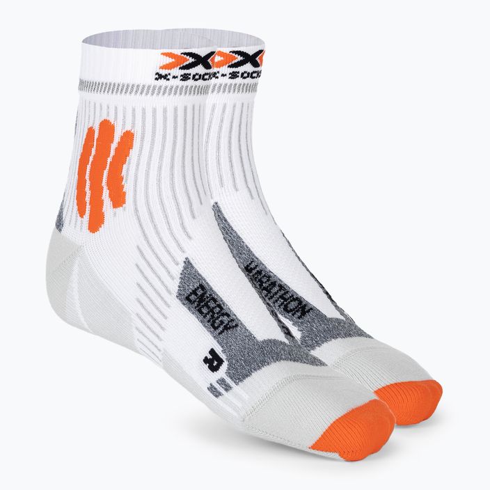 Calzini da corsa X-Socks Marathon Energy 4.0 da uomo, bianco artico/arancione