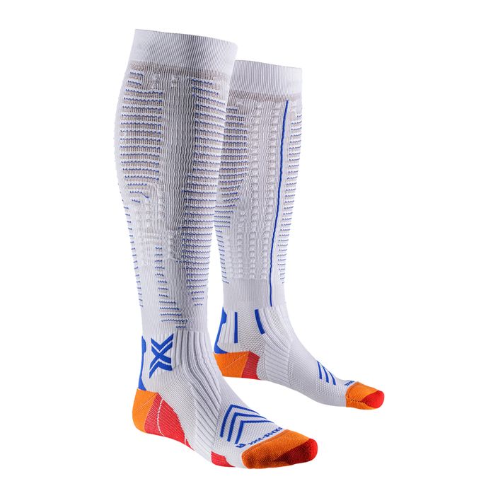 Calzini da corsa X-Socks Run Expert Effektor OTC da uomo, bianco/arancio/blu Twyce 2