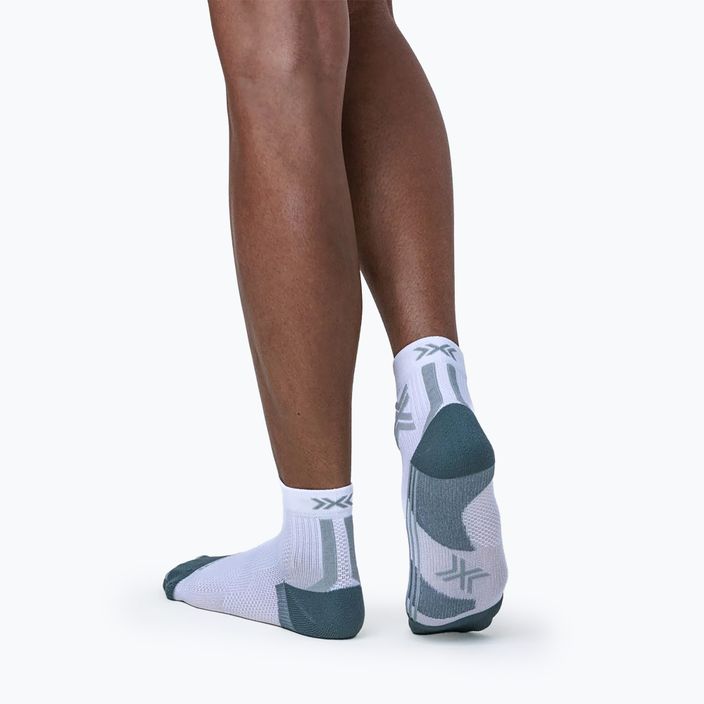Calzini da corsa X-Socks Run Discover Ankle da donna bianco artico/grigio perla 4