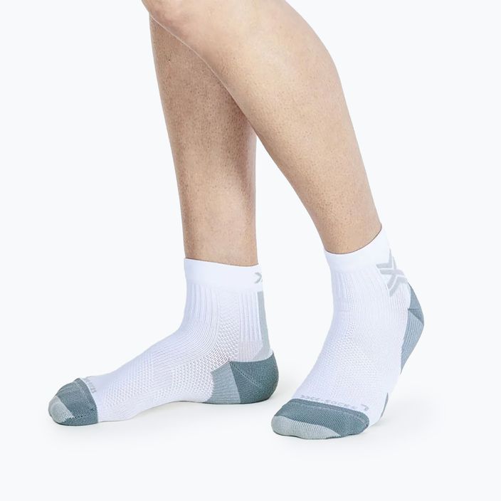 Calzini da corsa X-Socks Run Discover Ankle da uomo bianco artico/grigio perla 2
