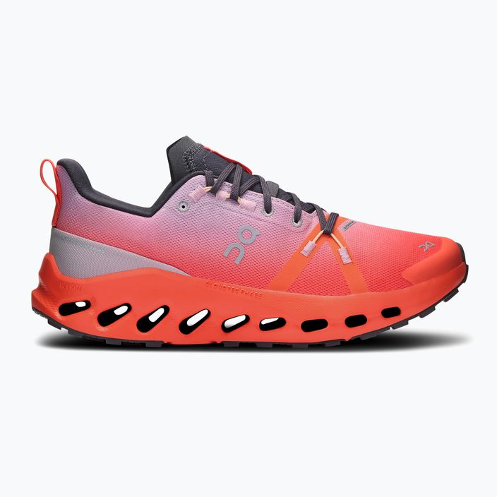 Scarpe da corsa impermeabili da donna On Running Cloudsurfer Trail malva/flame 2