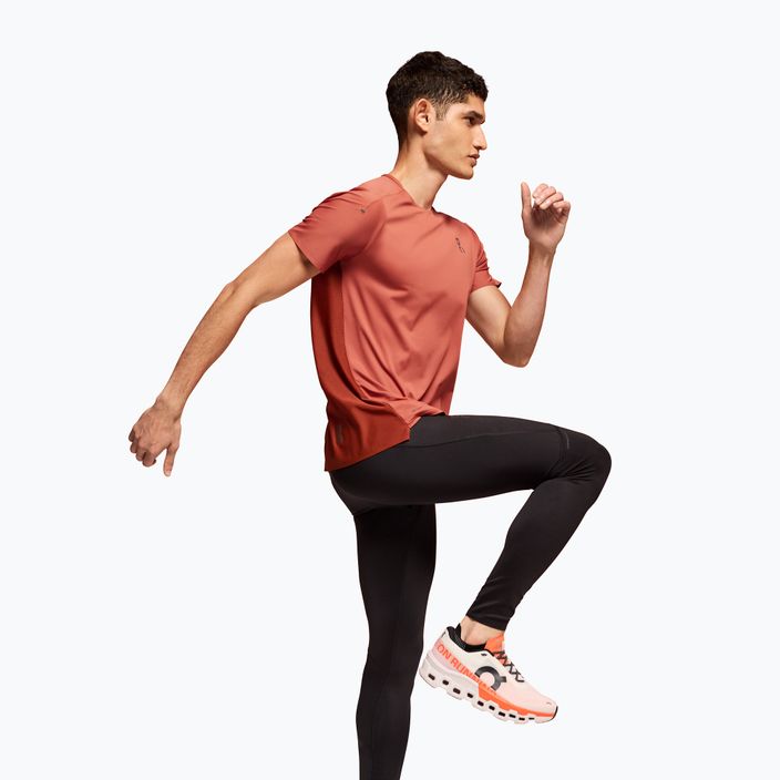 Camicia da corsa On Running Performance-T da uomo color arancio/rubino 5
