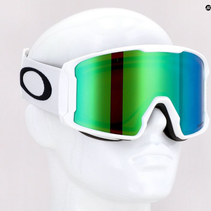 Oakley Line Miner L bianco opaco/prizm snow jade iridium occhiali da sci 10