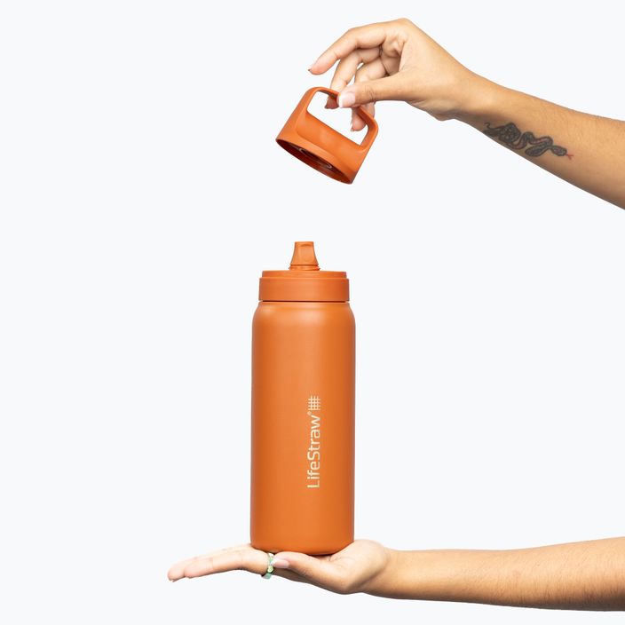 Lifestraw Go 2.0 Bottiglia da viaggio in acciaio con filtro 700 ml arancione kyoto 3