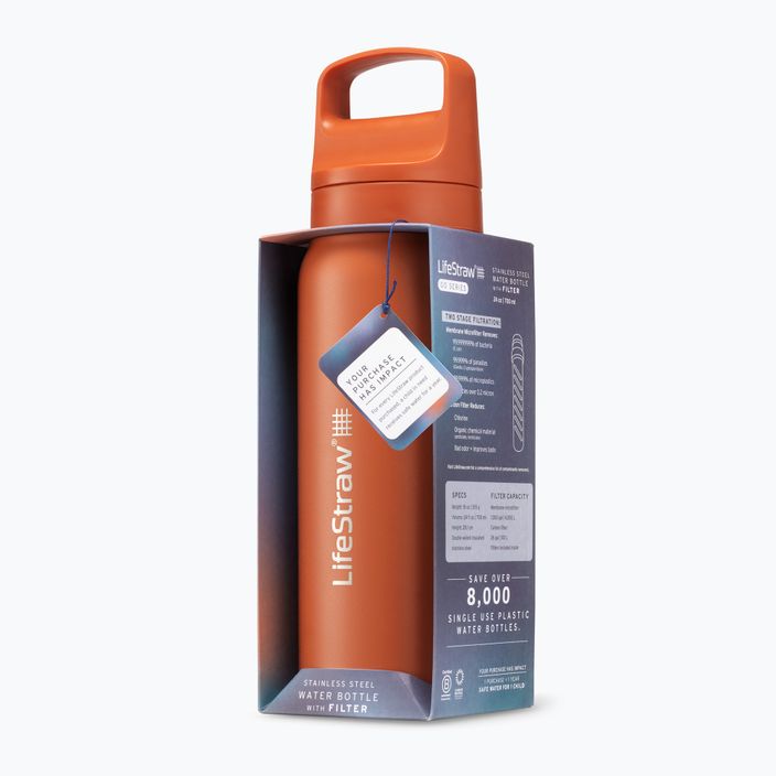 Lifestraw Go 2.0 Bottiglia da viaggio in acciaio con filtro 700 ml arancione kyoto 4