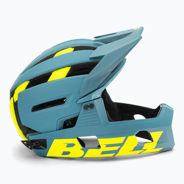 Bell FF Super Air R MIPS Spherical casco da bici blu opaco lucido hi-viz 3