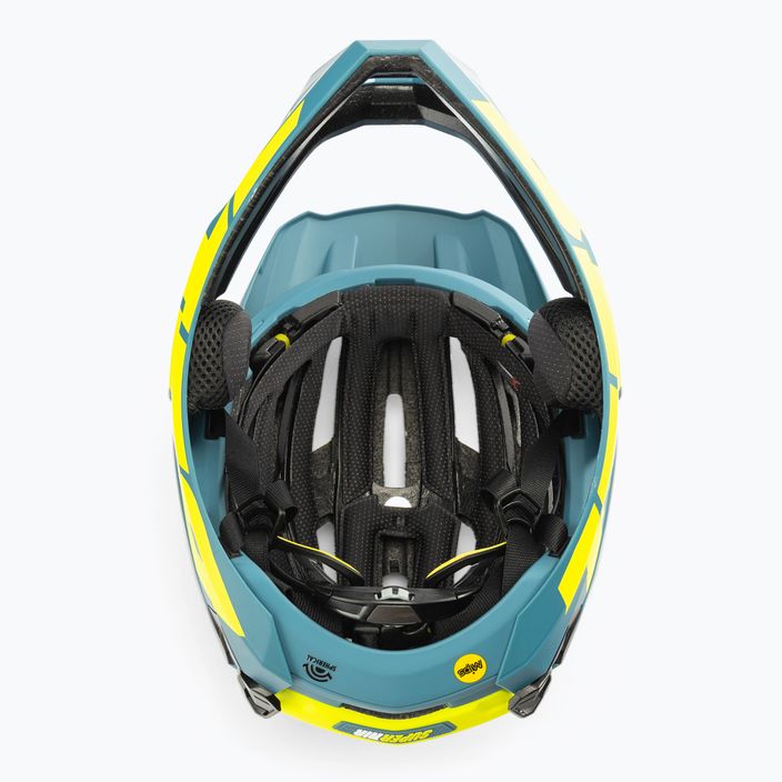 Bell FF Super Air R MIPS Spherical casco da bici blu opaco lucido hi-viz 5