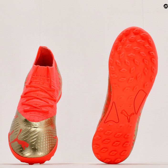 PUMA Future Z 3.4 Neymar Jr. scarpe da calcio per bambini. TT corallo infuocato/oro 11
