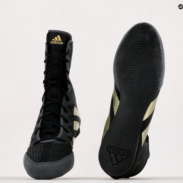adidas Box Hog 4 scarpe da boxe nero e oro GZ6116 13