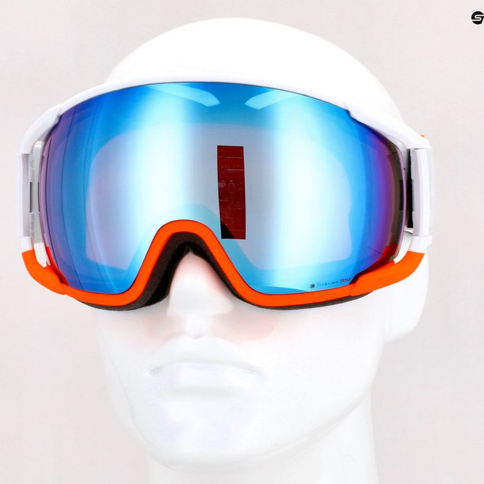 POC Zonula Clarity Comp occhiali da sci bianco/arancio fluorescente/blu specchiato 11