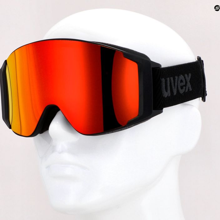 UVEX occhiali da sci G.gl 3000 Top nero opaco/rosso specchiato polavision/chiaro 10