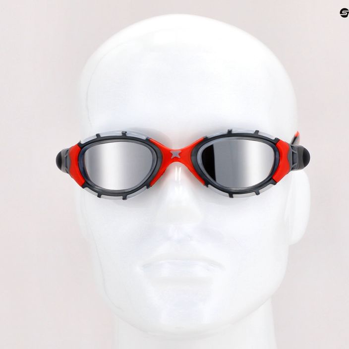 Occhiali da nuoto Zoggs Predator Flex Titanium clear/red/mirrored smoke 7