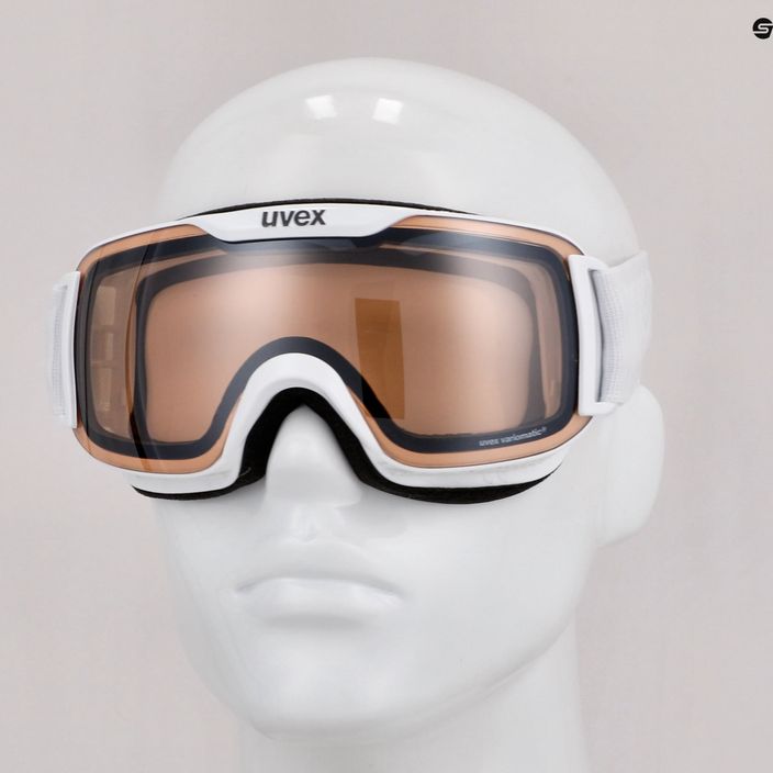UVEX Downhill 2000 S V occhiali da sci bianco/argento specchiato/variante trasparente 7