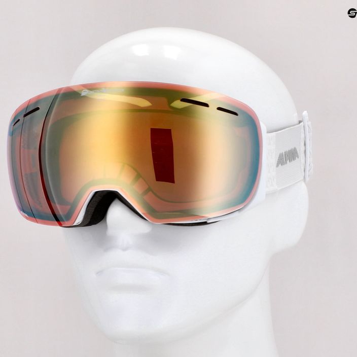 Occhiali da sci Alpina Granby QV bianco lucido/oro sph 5