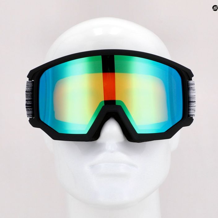 UVEX Athletic occhiali da sci FM 2021 nero opaco/verde specchio lasergold lite 7