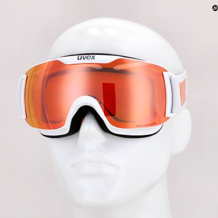 UVEX Downhill 2000 S CV occhiali da sci bianco/rosa specchiato arancione 8