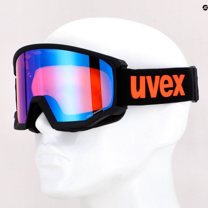 UVEX Athletic CV occhiali da sci nero opaco/blu specchiato colourvision arancione 7