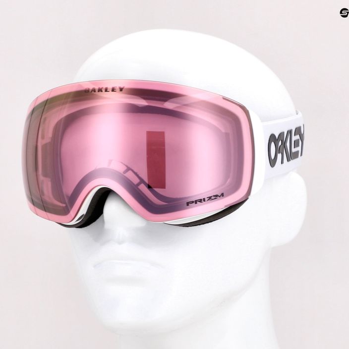 Oakley Flight Deck M factory pilot white/prizm snow hi pink iridium occhiali da sci 5