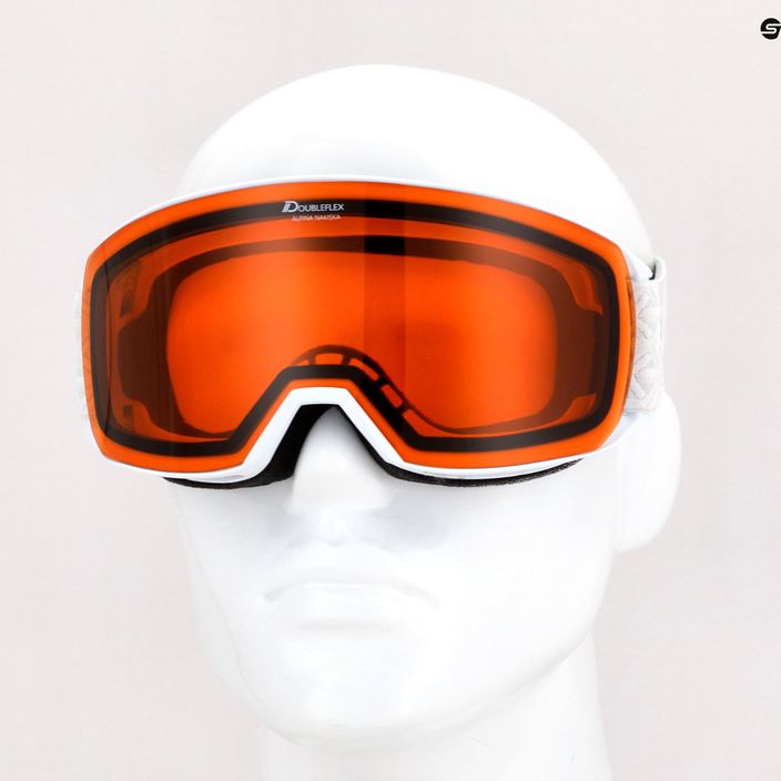 Occhiali da sci Alpina Nakiska bianco opaco/arancio 5