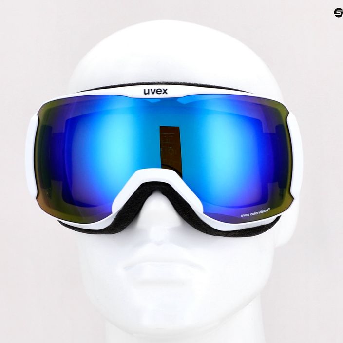 UVEX Downhill 2100 CV occhiali da sci bianco mat/specchio blu colorvision verde 10