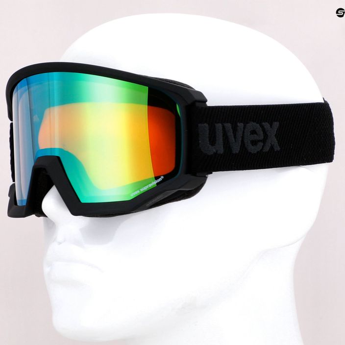 UVEX occhiali da sci Athletic FM nero opaco/verde specchio lasergold lite 11