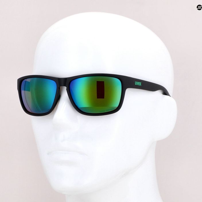 Occhiali da sole UVEX Lgl 36 CV nero opaco/colorvision verde a specchio 7