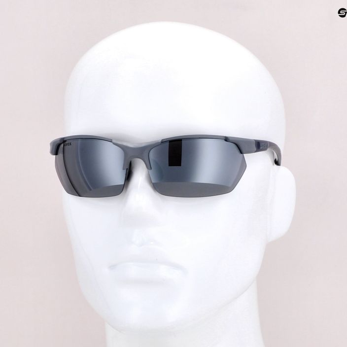 UVEX Sportstyle 114 Set occhiali da sole rhino deep space mat/litemirror argento/arancio 9