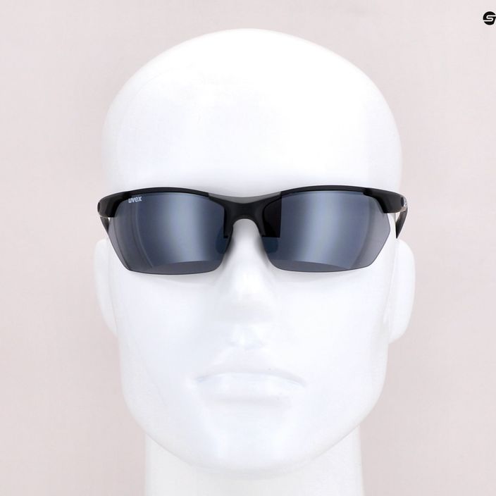 UVEX Sportstyle 114 Set occhiali da sole nero mat/litemirror argento/litemirror arancione/chiaro 9