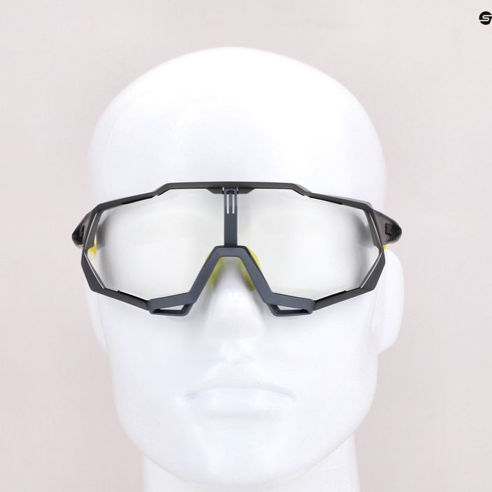 100% Speedtrap Occhiali da sole con lenti fotocromatiche, tatto morbido e grigio freddo 8