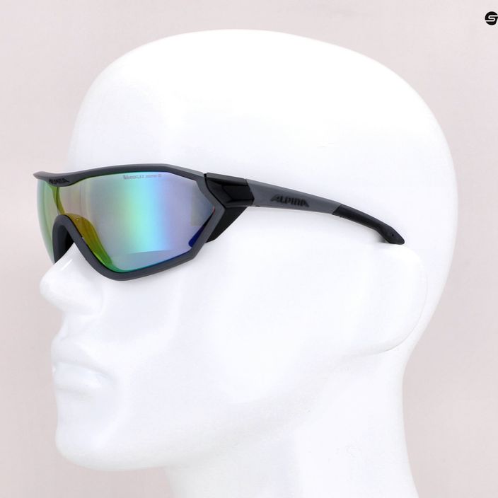 Occhiali da sole Alpina S-Way VM nero carbone opaco/specchio arcobaleno 7