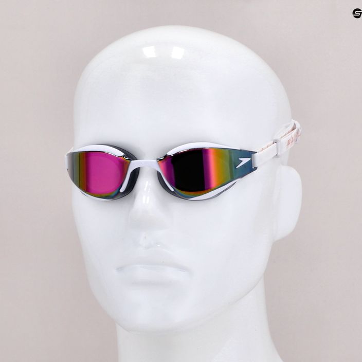 Occhiali da nuoto Speedo Fastskin Hyper Elite Mirror bianco/grigio ossido/oro rosa 10