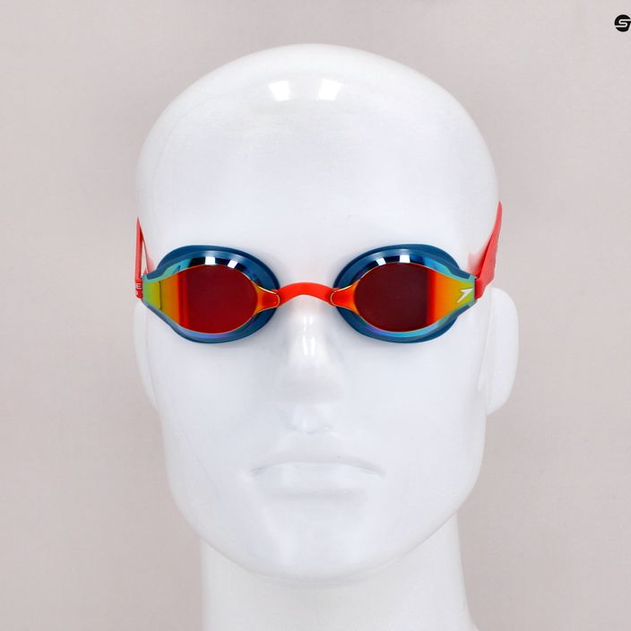 Speedo Fastskin Speedsocket 2 Specchio occhiali da nuoto phoenix red/nordic teal/fire gold 11