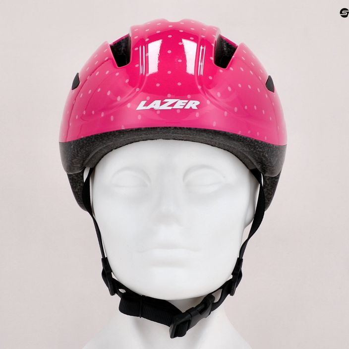 Casco da bicicletta per bambini Lazer BOB+ rosa a pois 9