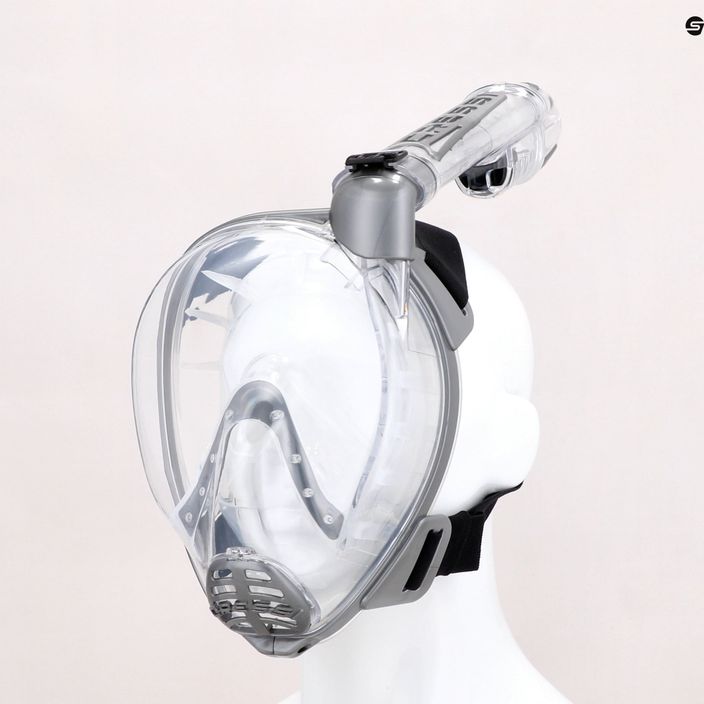 Maschera da snorkeling Cressi Duke Dry Full Face trasparente/argento 11