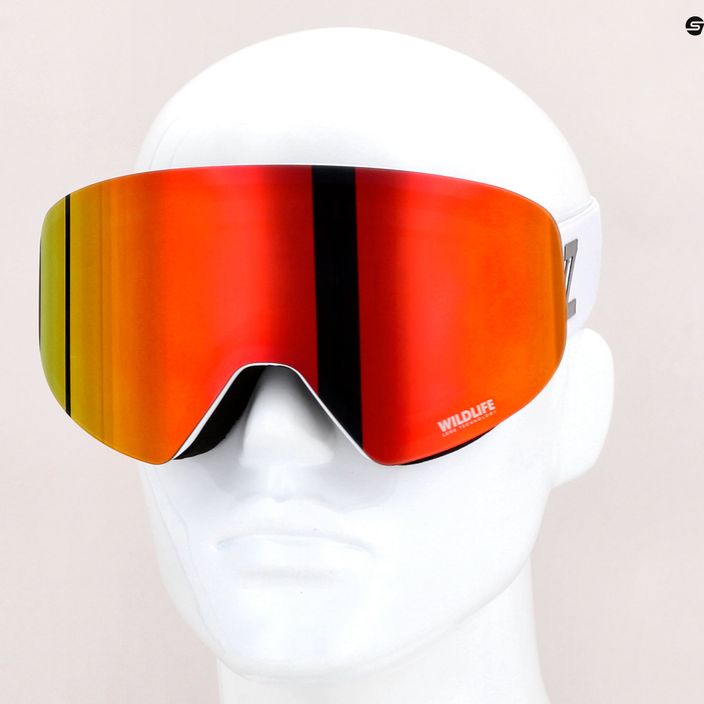 VonZipper Encore bianco lucido/wildlife fire chrome occhiali da snowboard 9