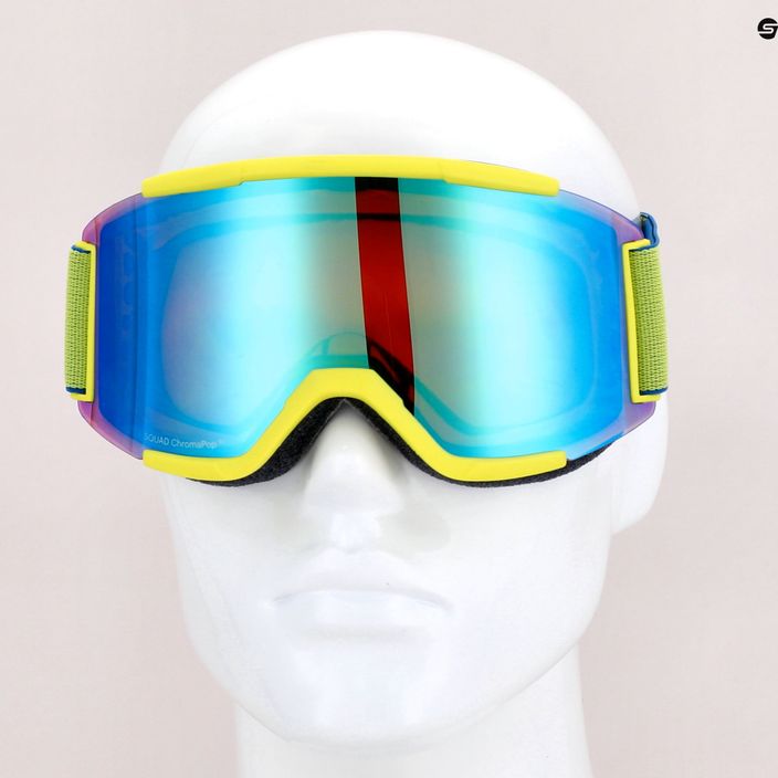 Smith Squad occhiali da sci giallo neon/chromapop verde quotidiano a specchio 10