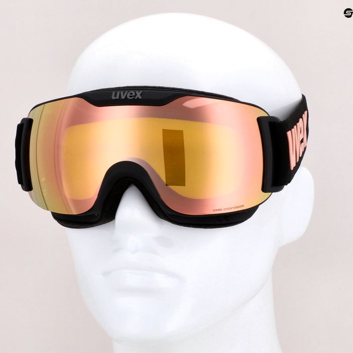 Occhiali da sci UVEX Downhill 2000 S nero opaco/rosa specchiata colourvision giallo 12