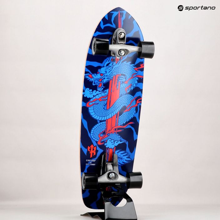Surfskate skateboard Carver C7 Raw 34" Kai Dragon 2022 Completo blu e rosso C1013011143 15