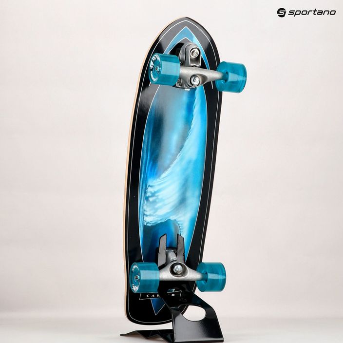 Carver C7 Raw 32" Super Surfer 2020 Skateboard completo surfskate nero e blu 11