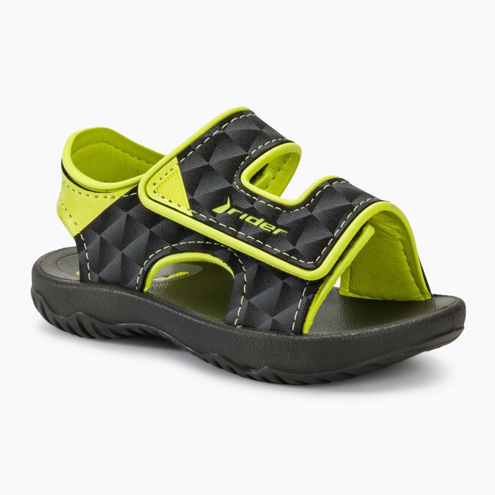 RIDER Basic Sandal V Baby sandali nero/giallo neon