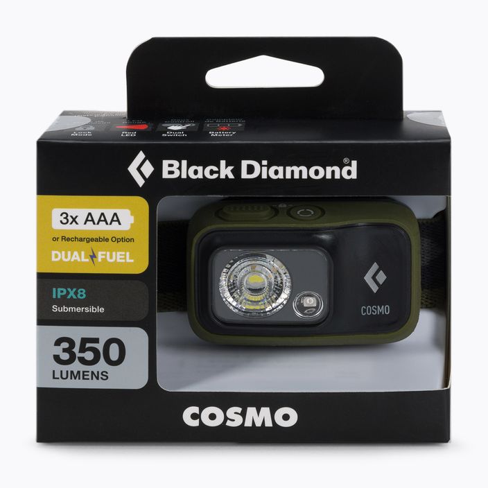 Black Diamond Cosmo 350 oliva scuro torcia frontale 2