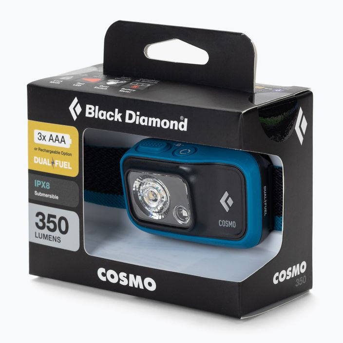 Black Diamond Cosmo 350 azul torcia frontale