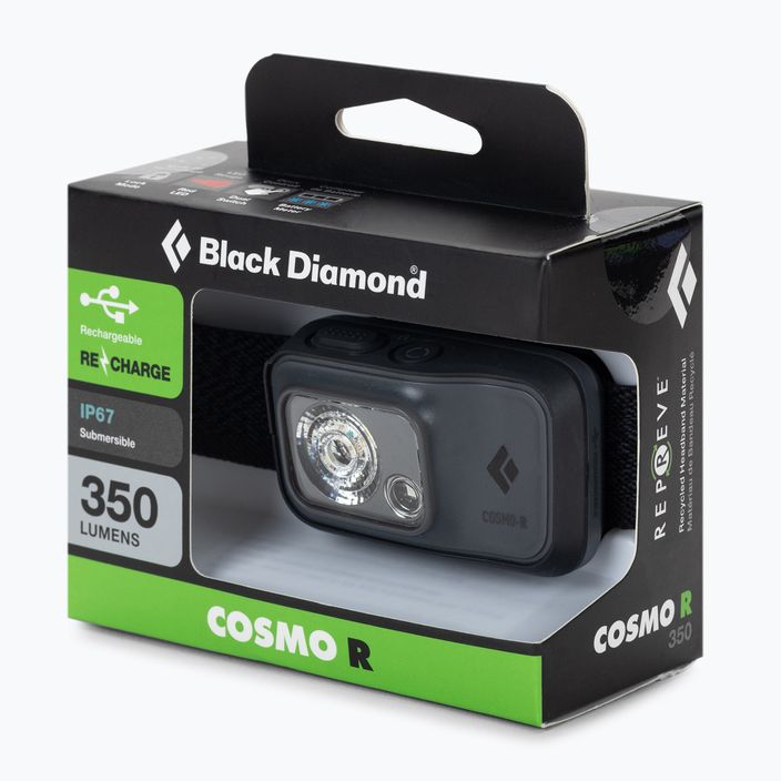 Black Diamond Cosmo 350-R, torcia a testa in grafite